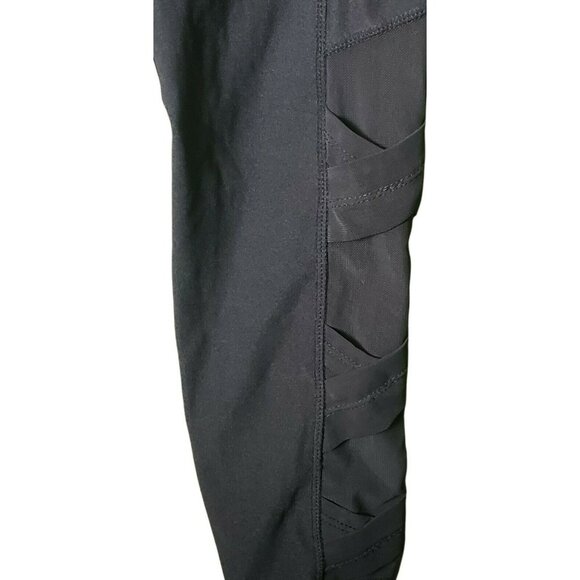 Charmed Hearts Black Sheer Cutout Leggings Sz M Polyester Spandex Womens Workout - Picture 3 of 7